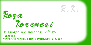 roza korencsi business card